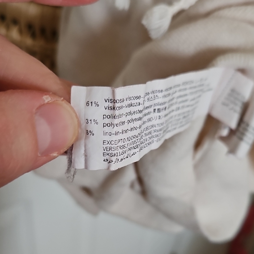 Zara Cream Linen Blend Kids' Shorts with Drawstring - Picture 4 of 4